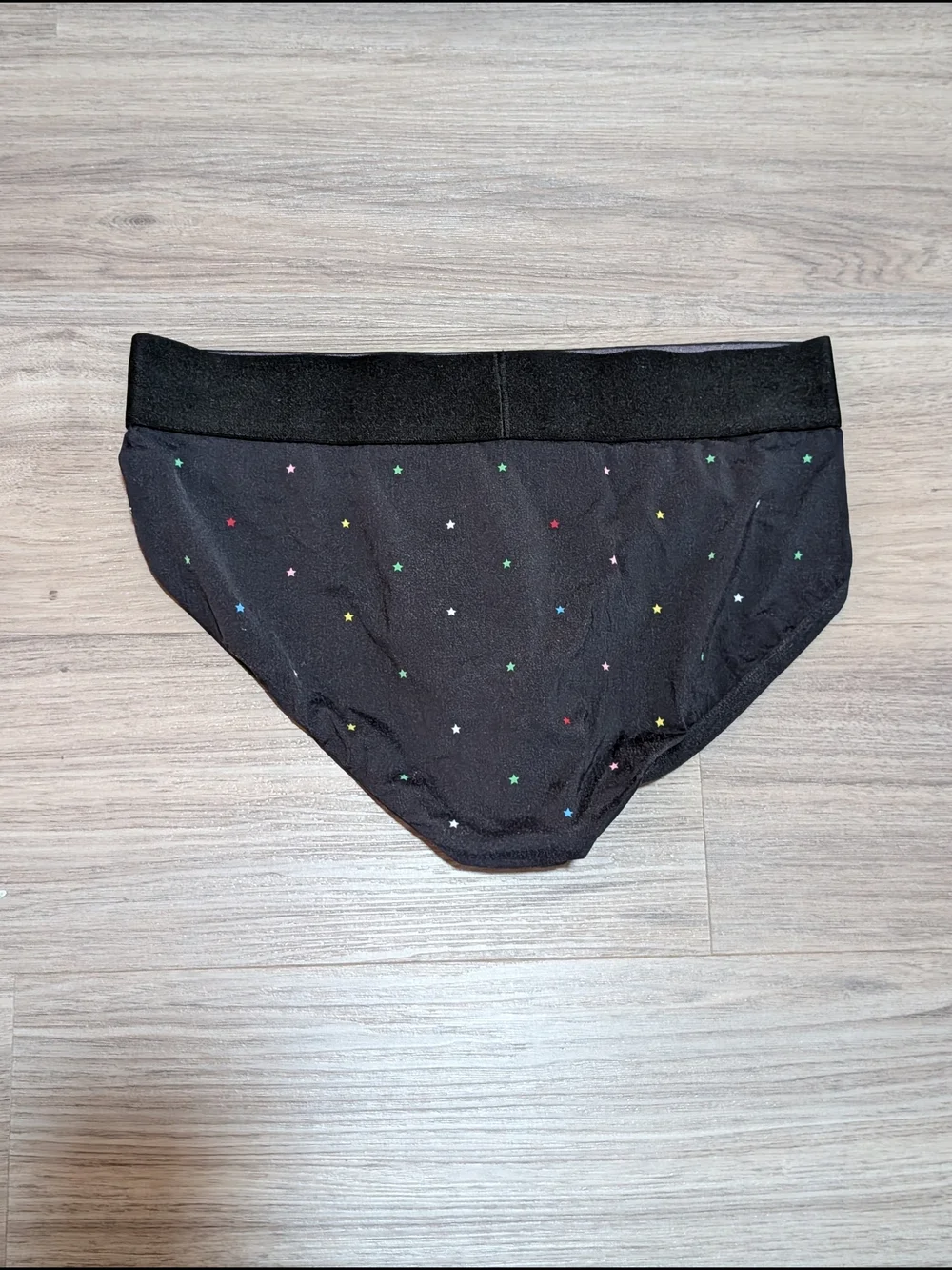 Jared Lang Black Briefs with Multicolor Stars